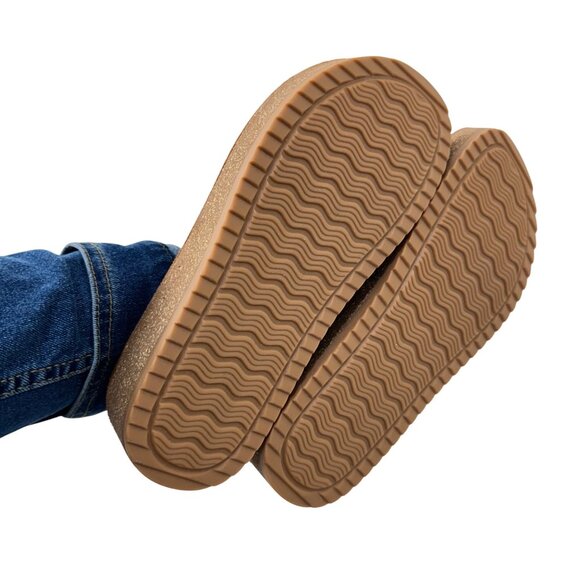 Forever Comfort Womens 7.5 Slip-On Platform Sandals Buckle Detail Cushioned Sole - Picture 5 of 15